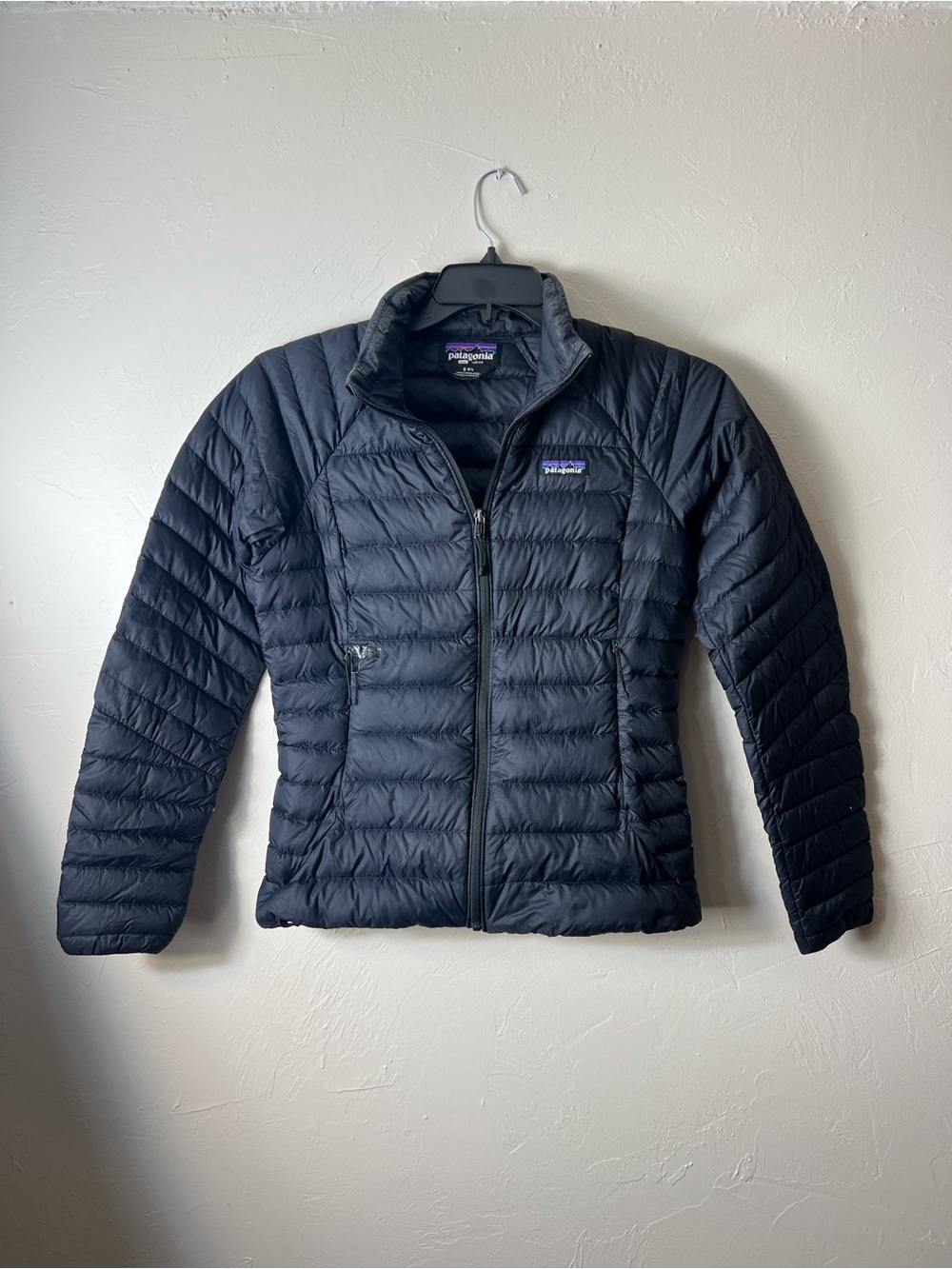 Patagonia Jacket Womens Small Black Packable Lightweight FLAWED